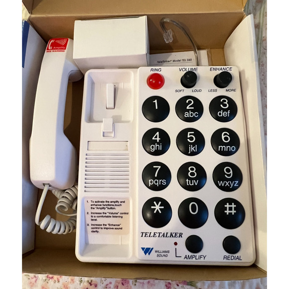 Williams Sound Teletalker Enhanced Amplified Telephone System P/N 2026-294-001 - Picture 3 of 9
